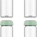 Breastmilk Storage Bottles Collection Bottles, 10oz Wide-Neck Breast Milk Container Compatible for Spectra S1 S2 SG Motif Luna Breast Pumps, Fit for 22oz Breast Milk Cooler & Fridge, 4 Packs