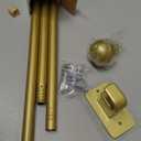 ENJOYBASICS No Drill Curtain Rods for Window 28 to 47 Inches, 5/8 Inch Diameter Renter Friendly Drapery Rod with Adhesive Brackets without Drilling, Adjustable from 27 to 52 Inches, Gold