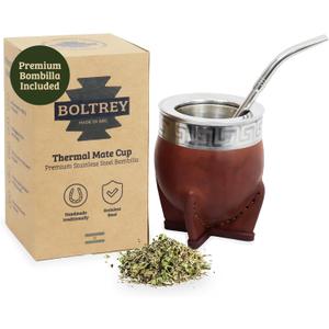 Mate Imperial  Yerba Mate Cup and Bombilla Set | Handmade Argentina Mate Gourd | Stainless Steel Mate Mug for Tea Lovers | Unique Cultural Gift (CUSCO, WINE)