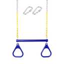 18" Trapeze Swing Bar Rings 48" Heavy Duty Plastic Coated Chains Swing Set Accessories Playground Swing Seat…