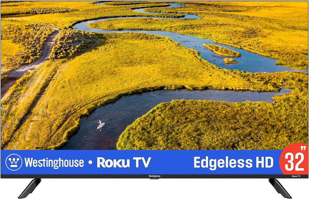 Westinghouse Edgeless Roku TV - 32 Inch Smart Television, LED HD w/Wi-Fi & Mobile App Connectivity, Flat Screen Compatible w/Apple Home Kit, Alexa, & Google Assistant