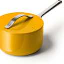 Caraway Nonstick Ceramic Sauce Pan with Lid (3 qt) - Non Toxic, PTFE & PFOA Free - Oven Safe & Compatible with All Stovetops (Gas, Electric & Induction) - Marigold