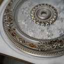 24.4 inch Decorative Ceiling Medallion for light fixtures, Silver and Gold Finish