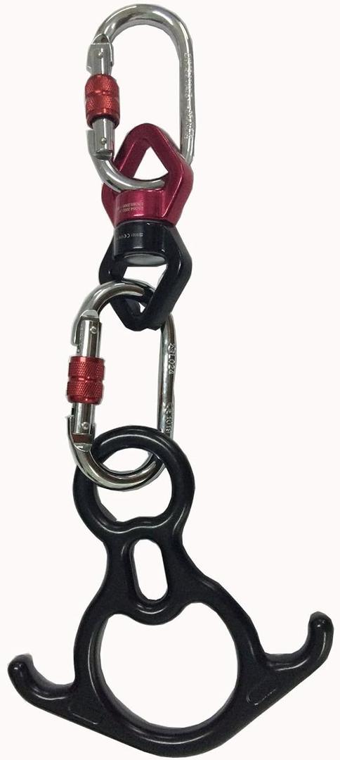F.Life Aerial Silk Hardware Kit-Heavy Duty 30 kN Rescue Figure 8 & 30 KN Swivel & 25 KN Steel Carabiners Yoga Hammock Rigging 360 Spin Rotational Device