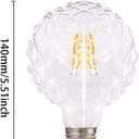 E26 4W Vintage Led Filament Bulb G95 Pineapple Shaped Lights G30 Edison Decoration Bulb for Indoor Lighting Ceiling Fan Lawn Patio Yard Warm White 2700K AC110V Not Dimmable Clear Glass Pack of 2