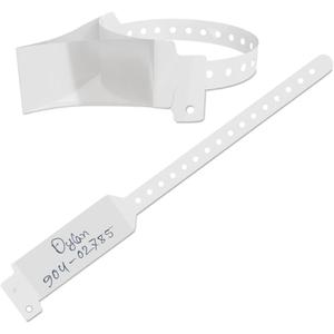 100 Adjustable Medical ID Wristband for Adults & Seniors Waterproof White Hospital Bracelet Durable Plastic Wrist Band for Elderly, Patient Use, Caregiver, or Clinic ID Needs (White)