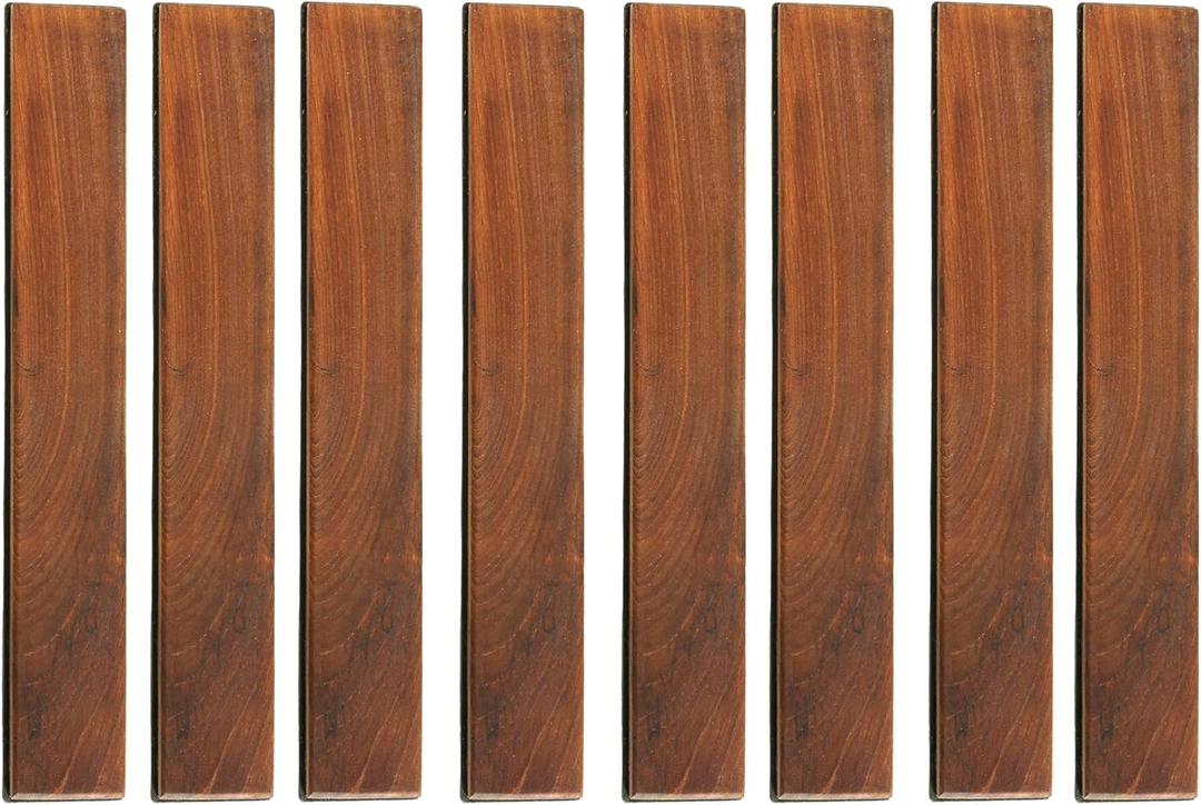 Bare Decor EZ-Floor End Pin-Side Trim Piece for Flooring in Solid Teak Wood (Set of 8), Brown