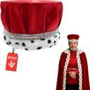 Nicky Bigs Novelties Morph Adult Royal King Queen Crown Pageant Prom Formal Crowns Halloween Costume Medium (Red)
