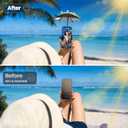 OUTXE Strong Clip Phone Umbrella for Sun, Mini Tanning Shade Cover for Cell iPhone/Android (Black) (2-Pack)