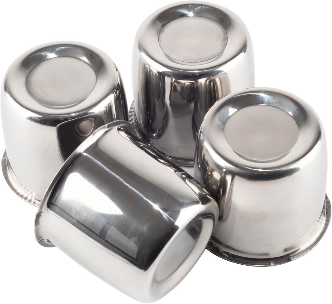 4Pcs 3.31" Push Through Wheel Center Caps Stainless Trailer Hub Cap for Truck SUV RV Wheel Rim (Fit 3.31" Bore 3.03" H Chrome)