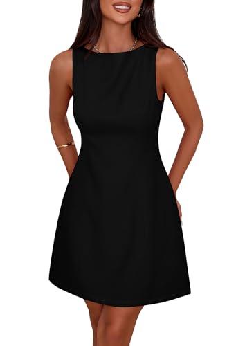 PRETTYGARDEN Womens Formal Short Dresses 2025 Summer Sleeveless Boat Neck A Line Elegant Mini Cocktail Party Dress (Black,X-Large) PRETTYGARDEN Womens Formal Short Dresses 2025 Summer Sleeveless Boat Neck A Line Elegant Mini Cocktail Party Dress (Black,X-Large)