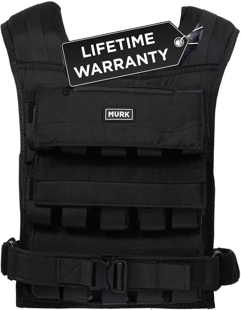 MVRK Weighted Vest Men 18lbs | 28lbs | 35lbs | 45lbs | 65lbs | 80lbs | 100lbs - Weighted Workout Vest With Removable Iron Weights, Heavy Duty Weighted Exercise Vest For Functional Training & Calisthenics - Weight Vest for Men