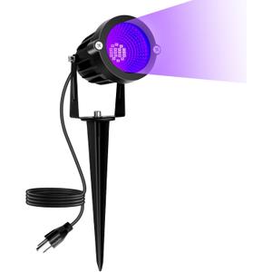 Halloween LED Black Light: 15W Spot Lights Outdoor UV Spotlight for Halloween Christmas | 110V Plug-in Blacklight with IP65 Waterproof for Party Body Paint Fluorescent Poster Neon Glow
