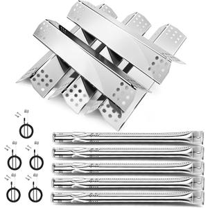 Uniflasy Grill Replacement Parts for Nexgrill 720-0882A 720-0925P 720-0925 720-0896B 720-0896C, Stainless Steel Grill Burners Heat Plate Shields Replacement for Nexgrill 5 Burner 720-0882A, 5 Pack