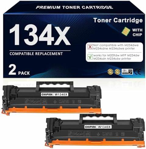 Chipink 134X Black Toner Cartridge (with Chip) Replacement Compatible with HP 134X Toner Cartridges W1340X 134A for MFP M234dw M234sdw Printers Ink | High Yield, 2 Pack, Black