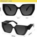 mosanana Square Cat Eye Sunglasses for Women Trendy Geometric Style Model-COCO (C6-all Black)