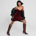 Women Knee High Boots Pointed Toe Kitten Heel Tall Boots for Women Side Zipper Fall Knee High Boots (7.5)