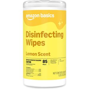 Amazon Basics Disinfecting Wipes, Lemon Scent, for Sanitizing, Cleaning & Deodorizing, 255 Count (3 Packs of 85)