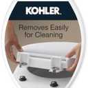 KOHLER 4636-RL-0 Cachet ReadyLatch Elongated Toilet Seat Slow Close, Soft Close Toilet Seat Quiet Lid, Contoured Grip-Tight Bumpers Installation Hardware, Apartment Essentials, White