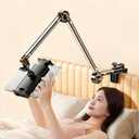 4-Axis Adjustable Tablet & Phone Holder, Gooseneck Arm  360 Rotating Bedside & Desk Mount, Metal Tube Stand for Watching, Recording, and Live Streaming UN-C (32inch/82cm)