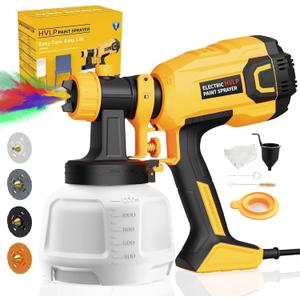 Paint Sprayer, 700W HVLP High Power Electric Spray Paint Gun with 40 Fl Oz Container, Adjustable Spray Width, 4 Nozzles & 3 Patterns, Easy to Clean, for Furniture, House, Fence, Walls, Etc.