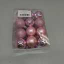 Aitsite 24ct Christmas Tree Ornaments Set 1.57 inches Mini Shatterproof Holiday Ornaments Balls for Christmas Decorations (Pink)