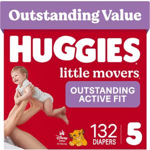Huggies Little Movers Diapers Size 5, 132 Count (2 Packs of 66)