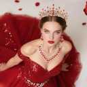 Kamirola Crystal Crowns and Tiaras Headband for Women Birthday Party Wedding Prom Bridal Halloween TR19 (Gold & Red)