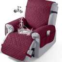 VANSOFY 100% Waterproof Recliner Chair Cover, Recliner Cover with Non-Slip Granule, Washable Reclining Chair with Pocket Furniture Protector for Kids, Pets(Burgundy, 20")