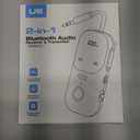 Bluetooth 5.4 Transmitter Receiver for 2 AirPods/Headphones, 2-in-1 Airplane Bluetooth Adapter with Mic for Hands-Free Calls, Low Latency, Wireless Audio Adapter for Travel Flight TV Speakers (Black)