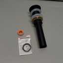 KES Bathroom Sink Drain Without Overflow Vessel Sink Lavatory Vanity Pop Up Drain Stopper Matte Black, All Metal Rustproof Brass and 304 Stainless Steel, S2008D-BK