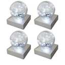 SUNNYPARK Solar Post Lights - Outdoor Post Cap Light for Fence Deck or Patio Garden Decoration- Solar Powered Gazing Ball Caps, LED Lighting, Lamp Fits 4x4 - White 4 Pack, Cool White