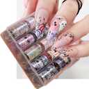 Halloween Nail Foils Transfers - Ghost Pumpkin Skull Bat Spider Web Black Cat Design, Gold & Holographic Foil Stickers for Nail Art, Manicure Decals for DIY Acrylic Nails, 10 Sheets