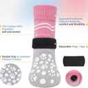 BINGPET 6PCS Dog Socks to Prevent Licking Paws with Grippers for Hardwood Floors Anti Slip, Winter Pet Shoes Booties, Extra-Thick Grip Dog Boots & Paw Protectors for Small Medium Large Senior Dogs, L