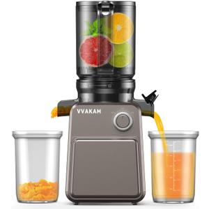 Juicer Machines, Cold Press Juicer with 4.4'' Large Feed Chute Fit Whole Vegetables & Fruits, Masticating Juicer Machines, Easy to Clean, High Juice Yield - 250W