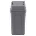 Idotry Plastic Swing Top Trash Can, Small Garbage Bin with Swing Lid, 1.8 Gallon, Gray