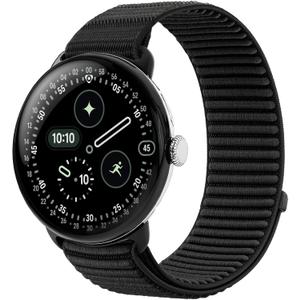 Nylon Loop Sport Bands Compatible with Google Pixel Watch 4/3/2/1 45mm 41mm Band, Upgraded All-Steel Connector, Soft Breathable Braided Replacement Straps for Women Men