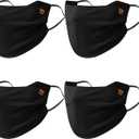 Summer UV Face Mask Breathable Washable Sun Protection Face Shield for Cycling Running Riding Hiking (Black 4pcs)
