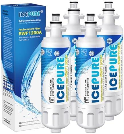 ICEPURE 46-9690 ADQ36006101 Replacement for LG LT700P, Kenmore Elite 9690 ADQ36006102, RFC1200A RWF1200A WSL-3 LFXS24623S LFXS30766S LFXC24726D LFXC24726S ADQ36006101-S Refrigerator Water Filter,4PACK
