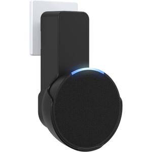 Maxonar Pop Wall Mount, Outlet Wall Mount Speaker Holder No Screws and Drill Needed Cable Hidden Storage Compatible with Google Nest, Pop- Black (1 Pack)