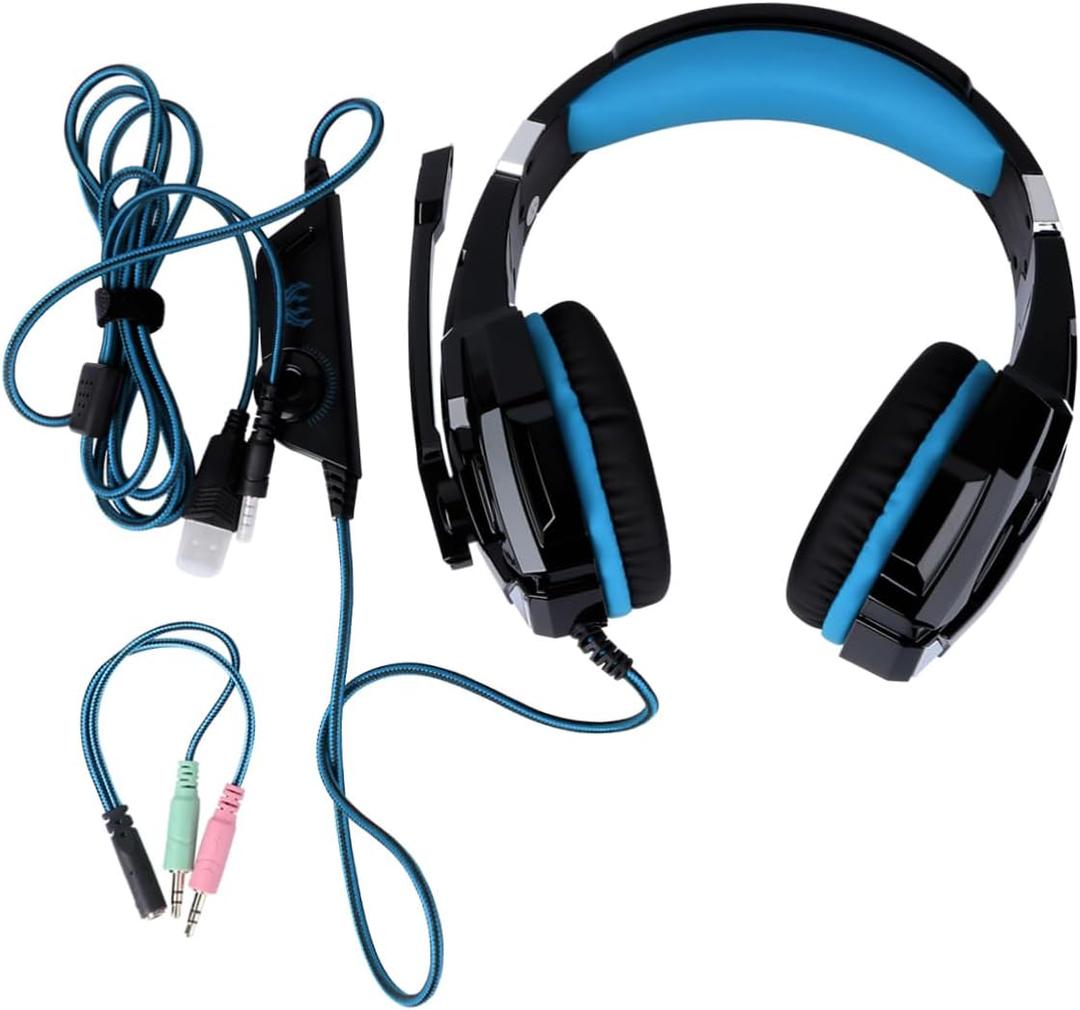 balacoo 1pc Version Wired Gaming Headset Microphone and Led Lights for Comfortable -Mounted Headphone Adapter Cable for Gaming Enthusiasts