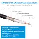 XRDS - RF SMA Cable 5FT, SMA Extension with Female Connector, 50 Ohm KMR240 Coax Coaxial Cable