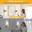 Hardwired Wall Sconces Set of Two, Modern Bathroom Sconces Wall Lighting with Milky White Glass, Brushed Gold Sconces Wall Decor Set of 2 for Bathroom Mirror Bedroom Living Room Hallway