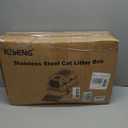 Stainless Steel Litter Box with Lid, High Sided Enclosed Metal Litter Box for Big Cats, Easy Cleaning Anti-Urine Leakage, Non-Sticky Cat Box, Front Entry Top Exit KittyBox, Includes Mat & Scoop
