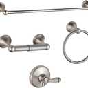 BGL Bathroom Accessory Set, Brushed Nickel Adjustable Expandable Towel Bar 4-Piece Bathroom Hardware Set Wall Mounted