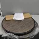 NSdirect Round Coffee Table, 27.5" Small Coffee Table for Living Room,2-Tier Rustic Wood Desktop with Storage Shelf Modern Design Home Furniture(Light Walnut) (27.6 in)