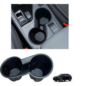 Cup Holder for Crosstrek 2024 2025 2026 Accessories Center Console Front Cup Holder Inserts TPE Durable Drink Holder Organizer for Crosstrek Black