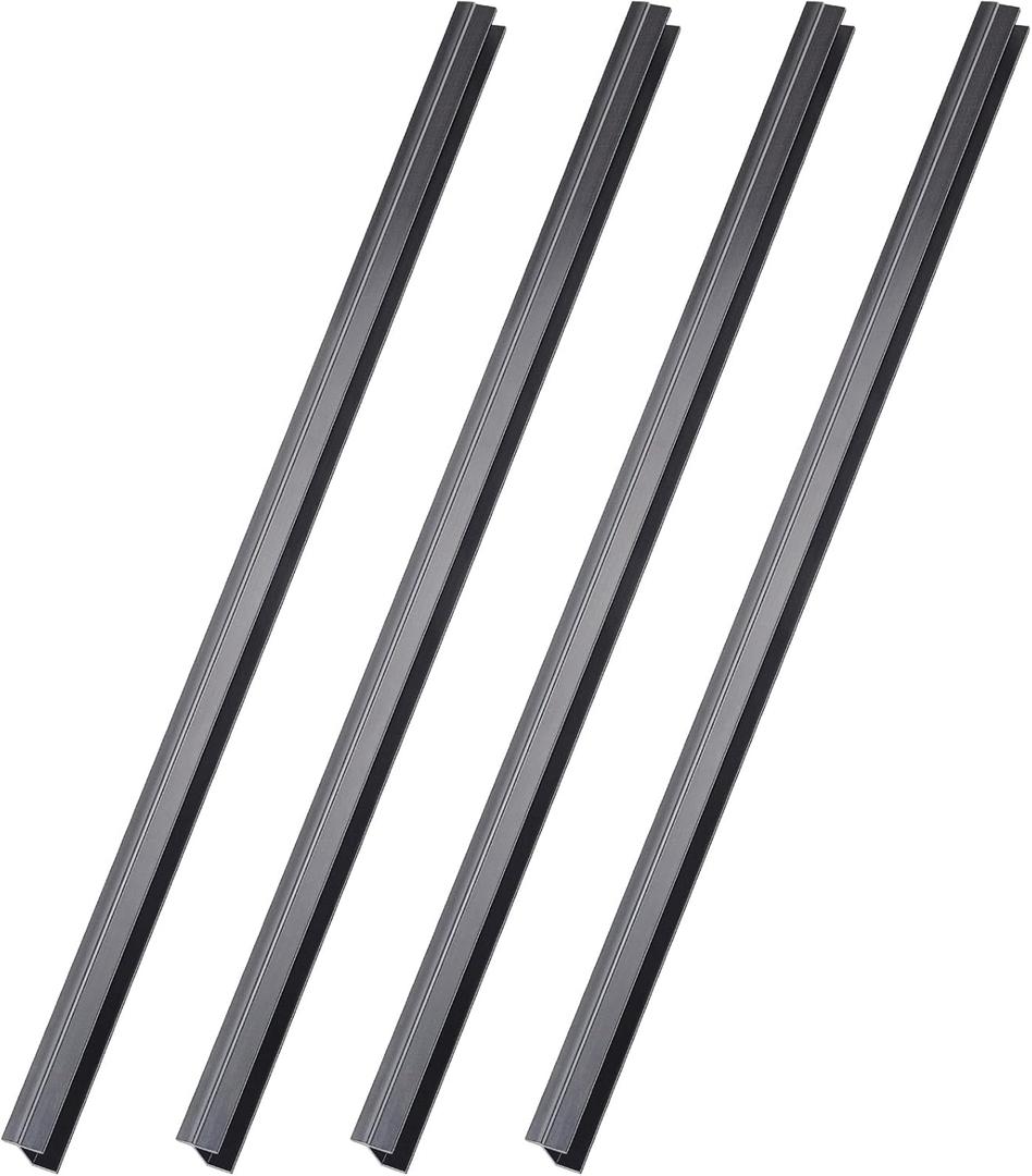 Tenare 4 Pieces Hanging File Rails PVC Black File Rails Hanging System Keeping Your Folders Neat and Organized(3/4 Inch Drawer Sides 24 Inch Long)