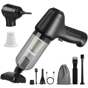 SUNCANDXY Handheld Vacuum Cordless Rechargeable: 12000PA Car Vacuum Cleaner with Brushless Motor 3 in 1 Portable Mini Small Vacuum for Pet Car Office Home - Black