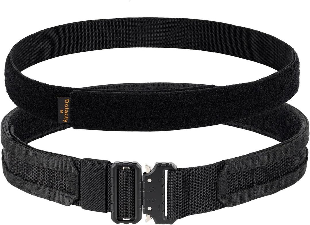 1.75" Tactical MOLLE Battle Belt with Quick Release Buckle 1.5" Inner Belt (Small, Bk)